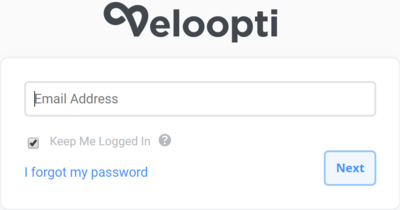 Veloopti Login prompt